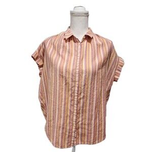 Madewell Women's Central Shirt/ Top in Rainbow Stripe Small